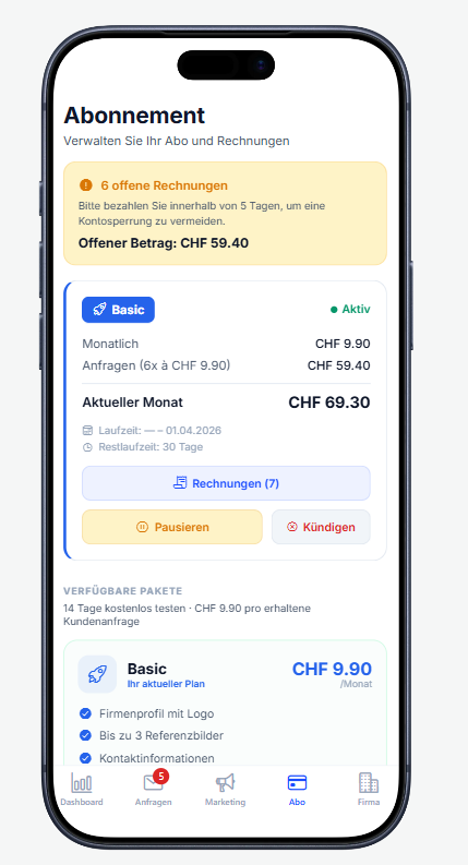 Abonnement verwalten