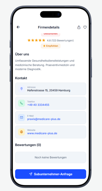 Firmenprofil Ansicht